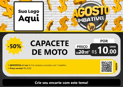 Modelo de Cartaz para Cartaz A4 Horizontal com o tema Agosto imbatível para Moto peças