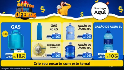 Modelo de TV para TV Horizontal com o tema Sextou de Ofertas para Água e gás