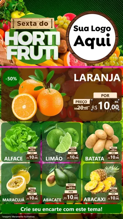Modelo de Rede Social para Stories com o tema Sexta do Hortifrúti para Hortifrúti