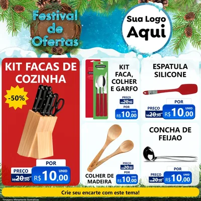 Modelo de Rede Social para Feed Facebook com o tema Festival de Ofertas - Inverno para Utilidades Domésticas