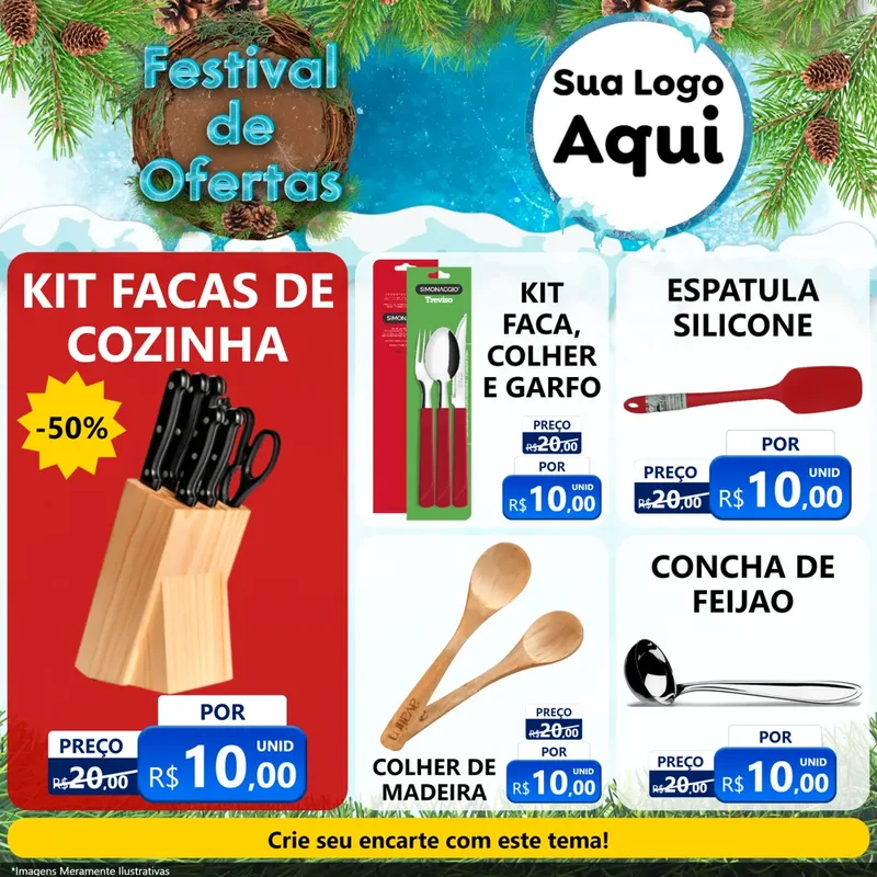 Modelo de Rede Social para Feed Facebook com o tema Festival de Ofertas - Inverno para Utilidades Domésticas