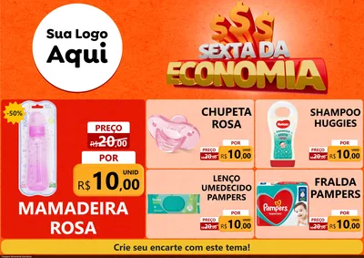 Modelo de Encarte para Encarte A4 Horizontal com o tema Sexta da Economia para Bebês
