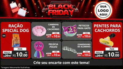 Modelo de TV para TV Horizontal com o tema Black Friday para Pet Shop