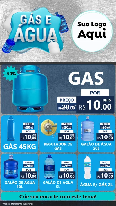 Modelo de Rede Social para Stories com o tema Gás e Água para Água e gás