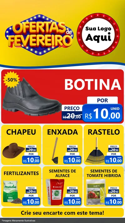 Modelo de Rede Social para Stories com o tema Ofertas de Fevereiro para Agropecuária