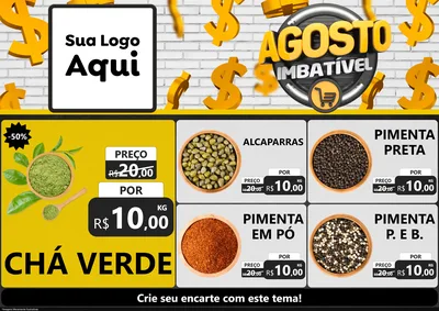 Modelo de Encarte para Encarte A4 Horizontal com o tema Agosto imbatível para Produtos Naturais