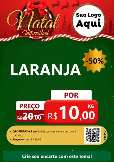 Modelo de Cartaz para Cartaz A4 Vertical com o tema Natal Imperdível para Hortifrúti
