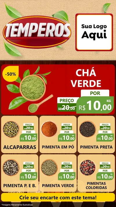 Modelo de Rede Social para Stories com o tema Temperos para Produtos Naturais