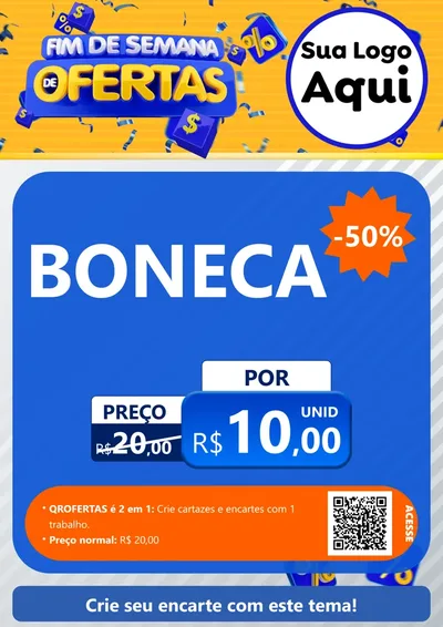 Modelo de Cartaz para Cartaz A4 Vertical com o tema Fim de Semana de Ofertas para Brinquedos