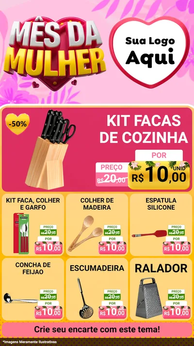 Modelo de Rede Social para Stories com o tema Mês da Mulher para Utilidades Domésticas