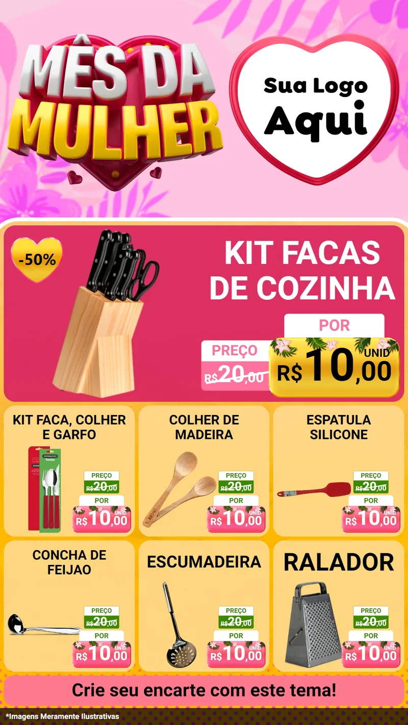 Modelo de Rede Social para Stories com o tema Mês da Mulher para Utilidades Domésticas