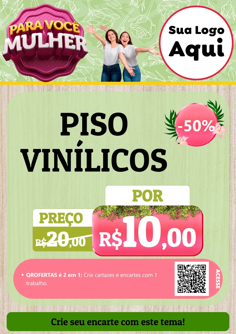 Modelo de Cartaz para Cartaz A4 Vertical com o tema Para Você Mulher para Material para Construção