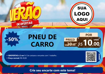 Modelo de Cartaz para Cartaz A4 Horizontal com o tema Verão de Ofertas para Auto peças