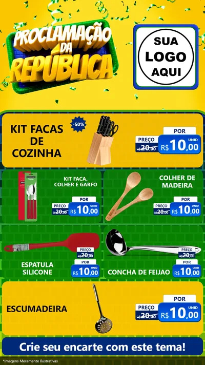 Modelo de TV para TV Vertical com o tema Proclamação da República para Utilidades Domésticas