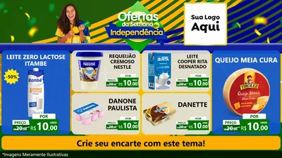 Modelo de TV para TV Horizontal com o tema Ofertas da Semana da Independência para Frios e Laticínios