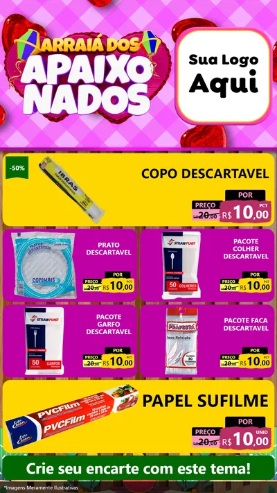 Modelo de TV para TV Vertical com o tema Arraiá dos Apaixonados para Embalagens