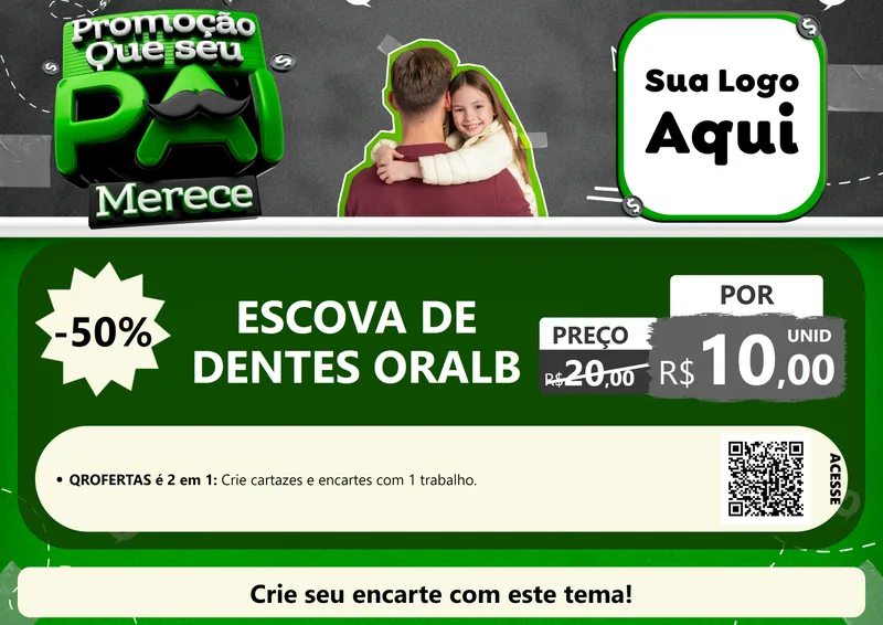 Modelo de Cartaz para Cartaz A4 Horizontal com o tema Promoção Que seu Pai Merece para Higiene Pessoal