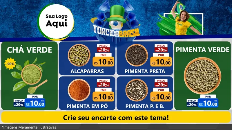 Modelo de TV para TV Horizontal com o tema Torcida Brasil - Copa para Produtos Naturais