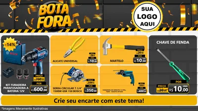 Modelo de TV para TV Horizontal com o tema Bota Fora para Maquinas e Ferramentas