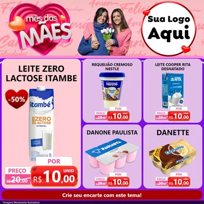 Modelo de Rede Social para Feed Facebook com o tema Mês Das Mães para Frios e Laticínios