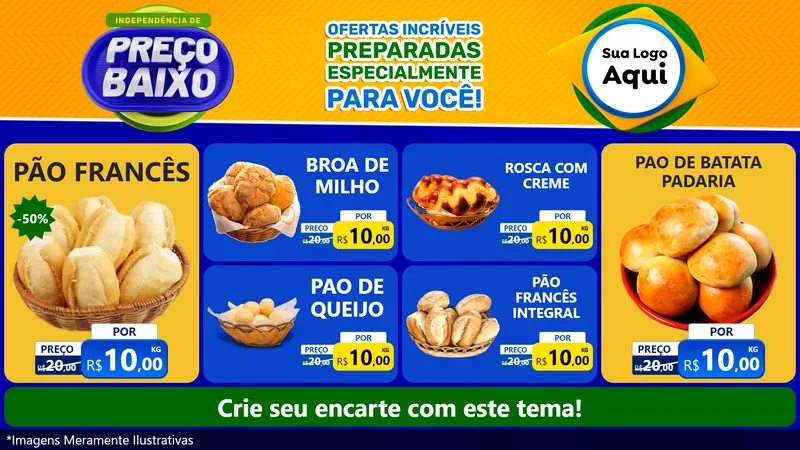Modelo de TV para TV Horizontal com o tema Independência de Preço Baixo para Padaria