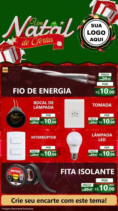 Modelo de TV para TV Vertical com o tema Um Natal de Ofertas para Materiais Elétricos