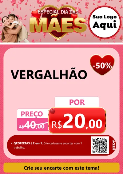 Modelo de Cartaz para Cartaz A4 Vertical com o tema Especial Dia Das Mães para Ferragens