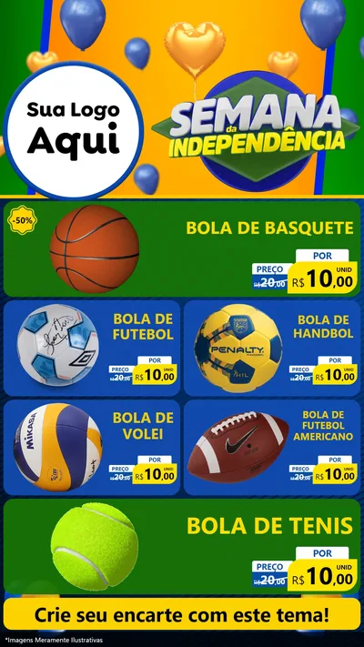 Modelo de TV para TV Vertical com o tema Semana da Independência para Artigos Esportivos