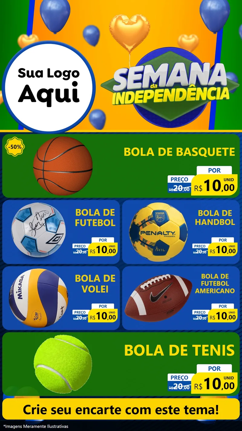 Modelo de TV para TV Vertical com o tema Semana da Independência para Artigos Esportivos