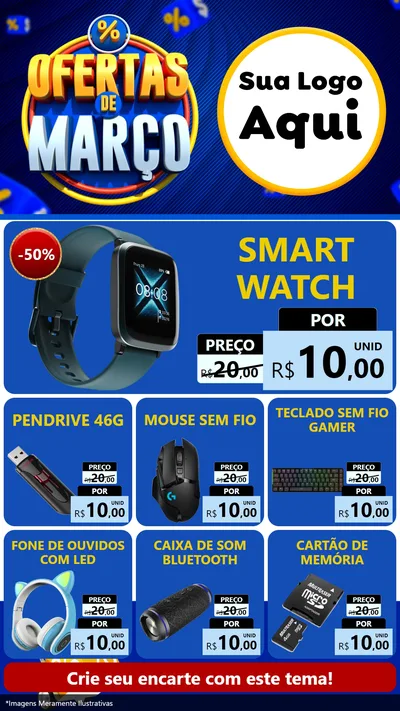Modelo de Rede Social para Stories com o tema Ofertas de Março para Informática