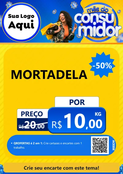 Modelo de Cartaz para Cartaz A4 Vertical com o tema Mês do Consumidor para Frios e Laticínios
