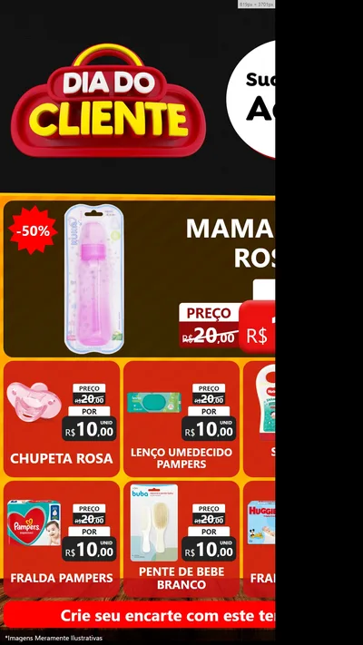 Modelo de Rede Social para Stories com o tema Dia do Cliente para Bebês