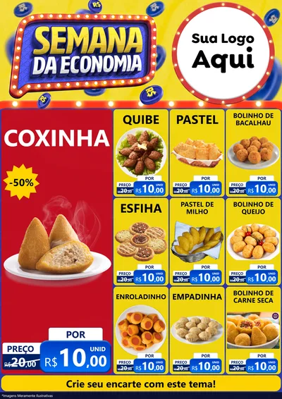 Modelo de Encarte para Encarte A4 Vertical com o tema Semana da Economia para Salgadaria