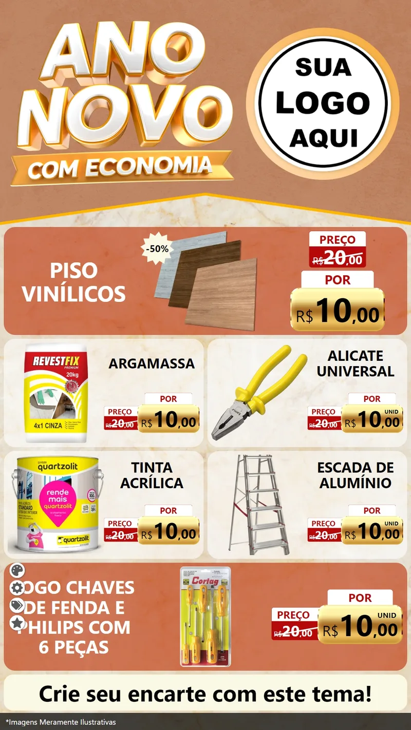 Modelo de TV para TV Vertical com o tema Ano Novo Com Economia para Material para Construção