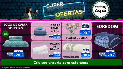 Modelo de TV para TV Horizontal com o tema Super Ofertas para Cama, Mesa e Banho