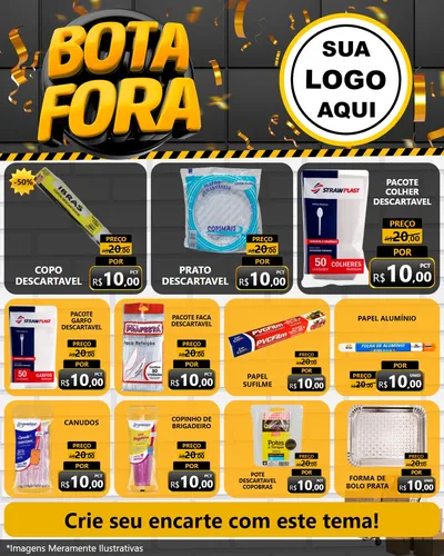 Modelo de Rede Social para Feed Instagram com o tema Bota Fora para Embalagens