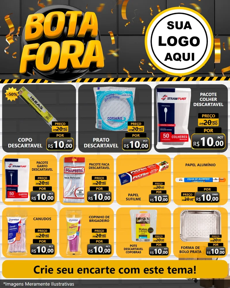 Modelo de Rede Social para Feed Instagram com o tema Bota Fora para Embalagens