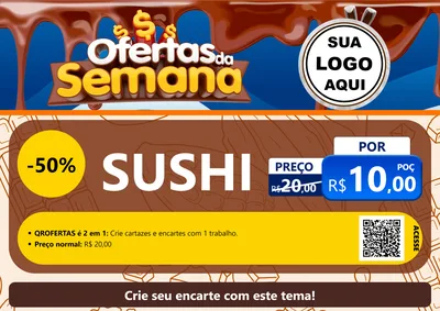 Modelo de Cartaz para Cartaz A4 Horizontal com o tema Ofertas da Semana - Páscoa para Comida japonesa