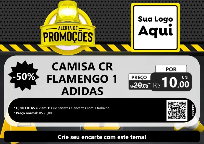 Modelo de Cartaz para Cartaz A4 Horizontal com o tema Alerta de Promoções para Roupas e acessórios
