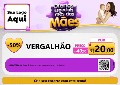 Modelo de Cartaz para Cartaz A4 Horizontal com o tema Ofertas Especiais - Mês das Mães para Ferragens