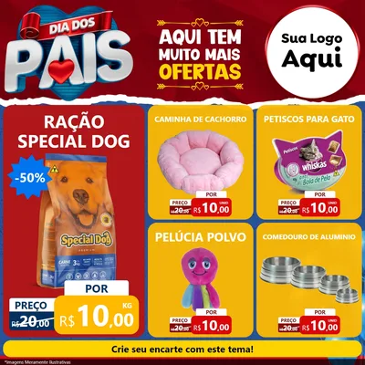 Modelo de Rede Social para Feed Facebook com o tema Dia dos Pais para Pet Shop