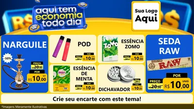 Modelo de TV para TV Horizontal com o tema Aqui Tem Economia Todo Dia para Tabacaria