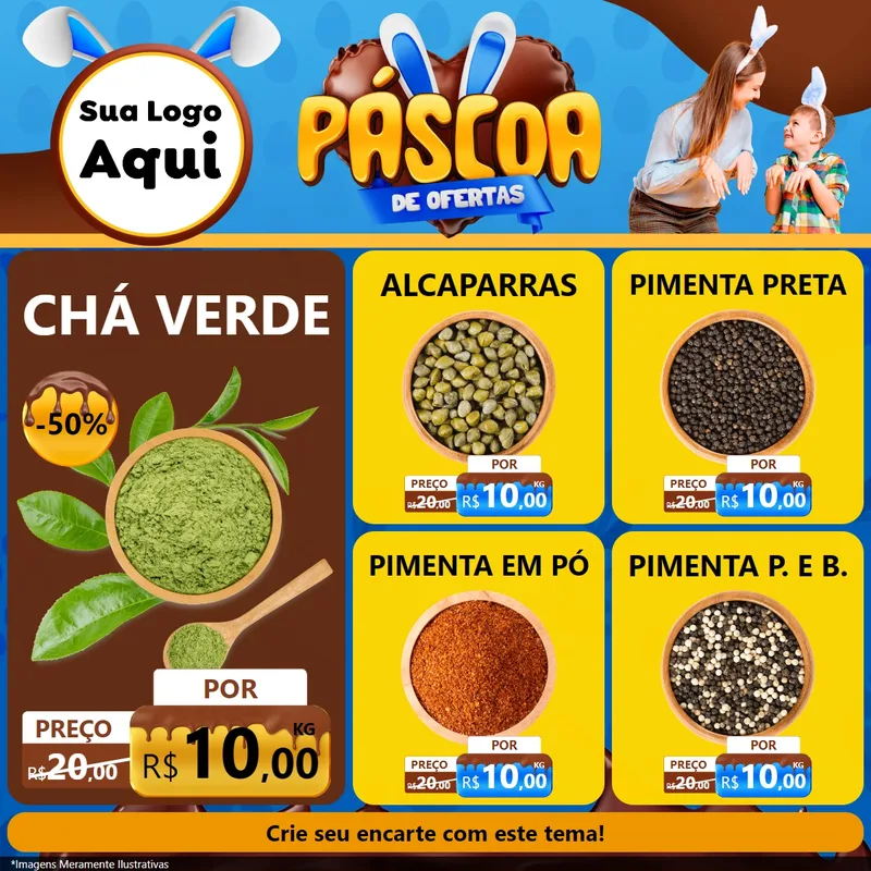 Modelo de Rede Social para Feed Facebook com o tema Páscoa de Ofertas para Produtos Naturais