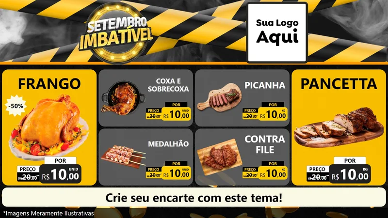 Modelo de TV para TV Horizontal com o tema Setembro Imbatível para Assados