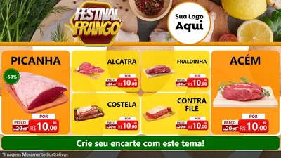 Modelo de TV para TV Horizontal com o tema Festival do Frango para Açougue