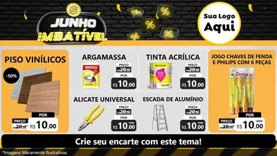 Modelo de TV para TV Horizontal com o tema Junho Imbatível para Material para Construção