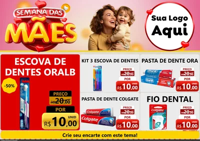 Modelo de Encarte para Encarte A4 Horizontal com o tema Semana das Mães para Higiene Pessoal
