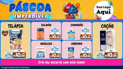 Modelo de TV para TV Horizontal com o tema Páscoa Imperdível para Peixaria
