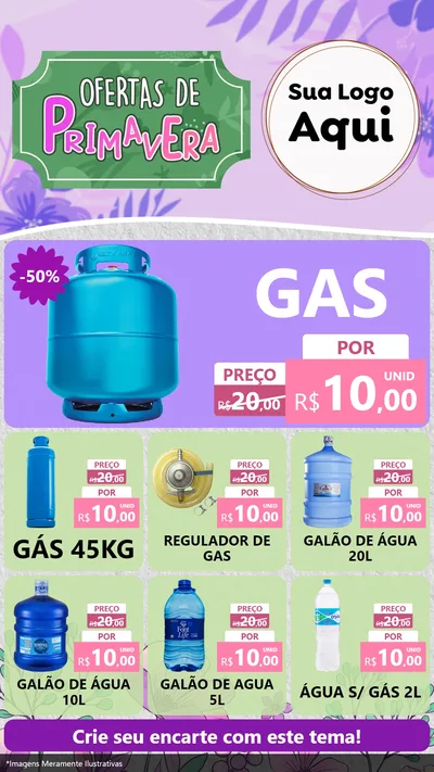 Modelo de Rede Social para Stories com o tema Ofertas de Primavera para Água e gás