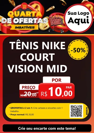 Modelo de Cartaz para Cartaz A4 Vertical com o tema Quarta de Ofertas Imbatíveis para Calçados